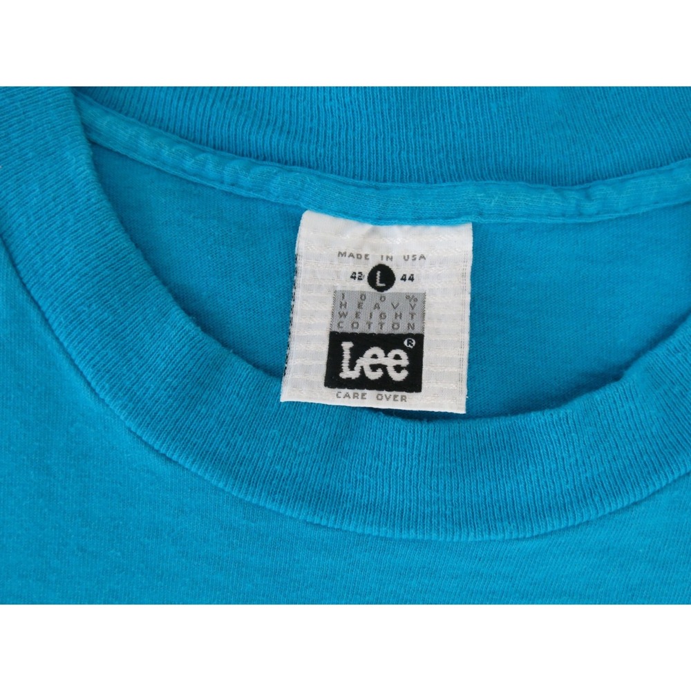 Vintage Lee Heavy Weight Cotton USA Made Easthams Three Sisters Lighthouse Tee L - Picture 4 of 7